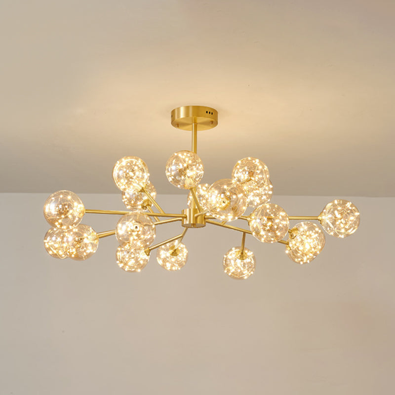 Glass Pendant Light Global Contemporary Gold Hanging Light for Living Room