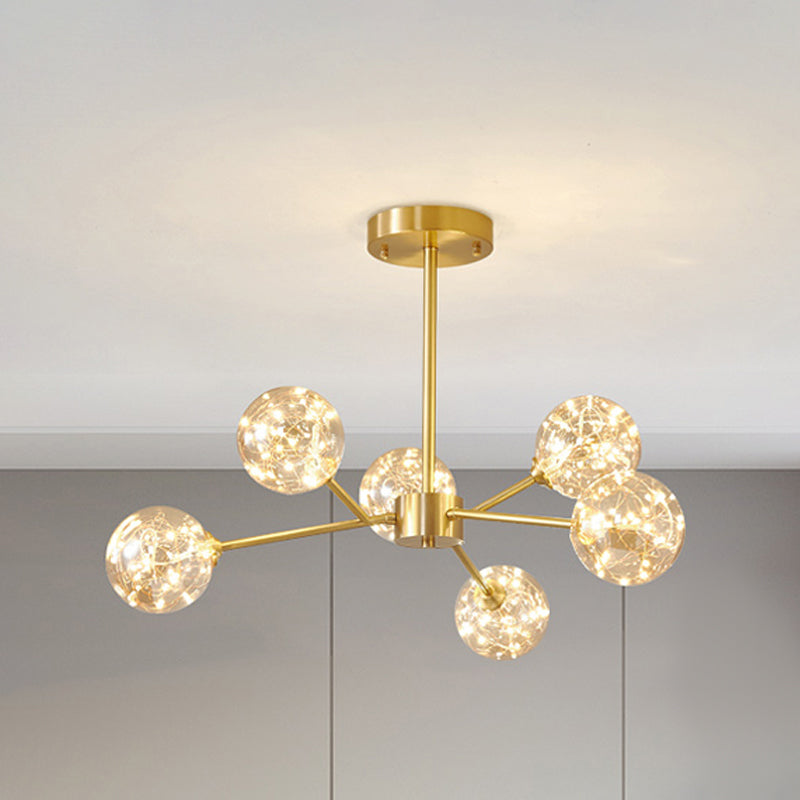 Glass Pendant Light Global Contemporary Gold Hanging Light for Living Room