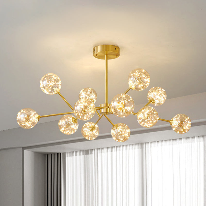 Glass Pendant Light Global Contemporary Gold Hanging Light for Living Room