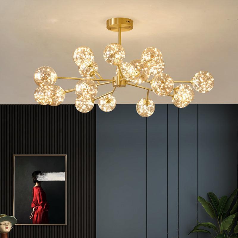 Glass Pendant Light Global Contemporary Gold Hanging Light for Living Room