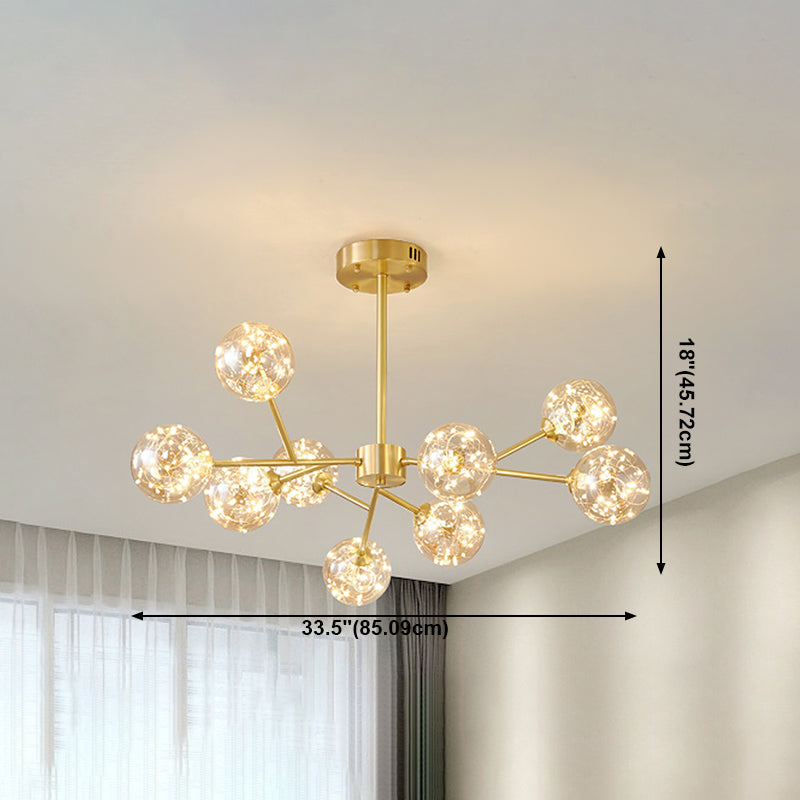 Glass Pendant Light Global Contemporary Gold Hanging Light for Living Room
