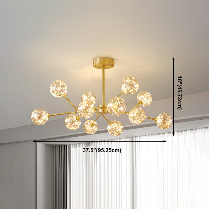 Glass Pendant Light Global Contemporary Gold Hanging Light for Living Room