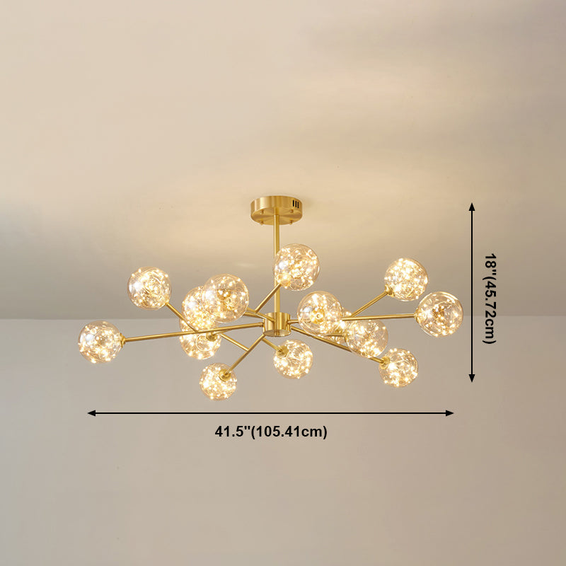 Glass Pendant Light Global Contemporary Gold Hanging Light for Living Room