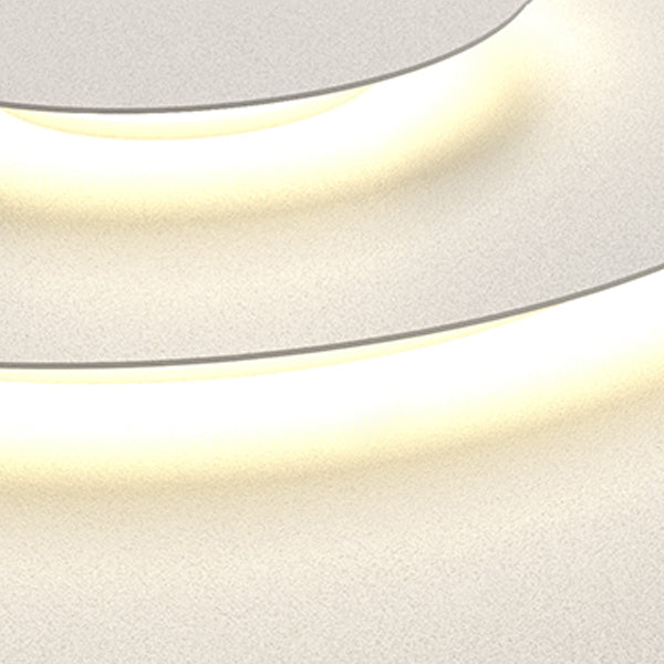 White Circular LED Ceiling Light in Modern Simplicity Lacquered Iron Flush Mount with Acrylic Shade