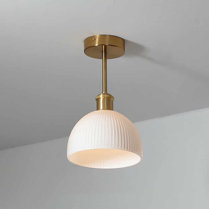 Plafonnier Semi-encastré en verre et Bronze, Style créatif moderne, plafonnier géométrique en cuivre pour couloir
