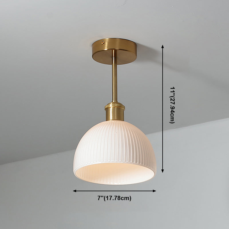 Plafonnier Semi-encastré en verre et Bronze, Style créatif moderne, plafonnier géométrique en cuivre pour couloir
