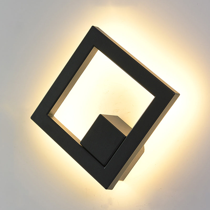Geometrische Form Metallwandbeleuchtung moderner Stil Einleichter Wandhalterung in Schwarz