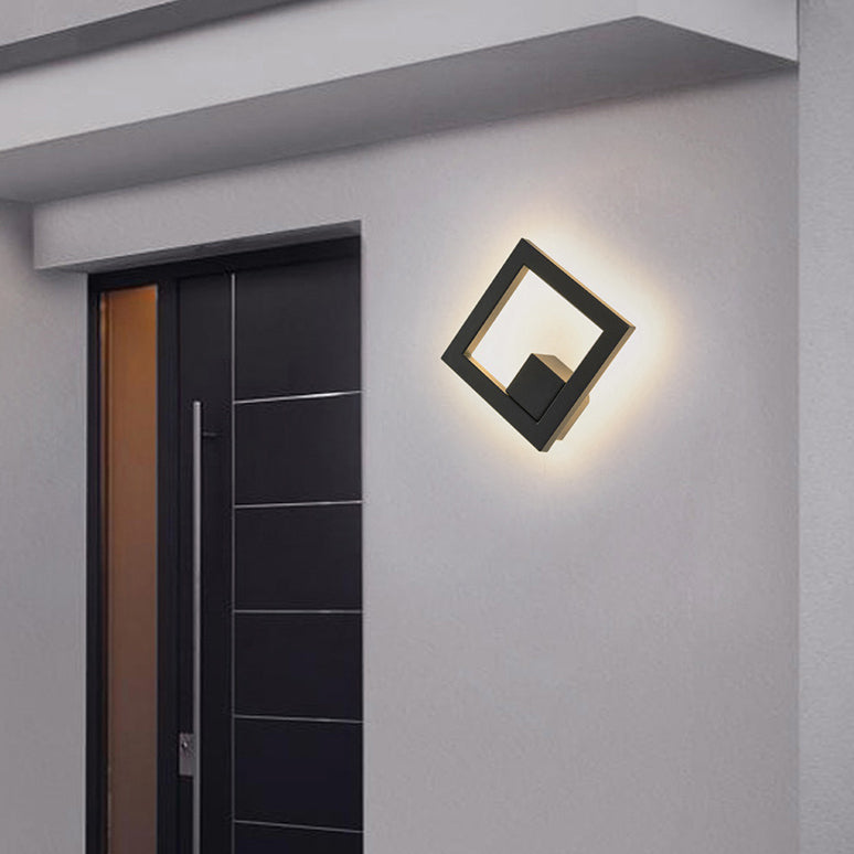 Geometrische Form Metallwandbeleuchtung moderner Stil Einleichter Wandhalterung in Schwarz