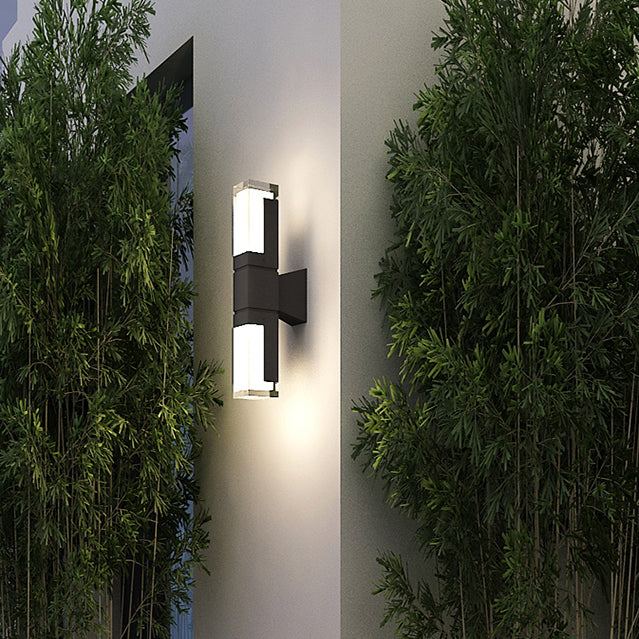 Quadratische Form Metallwandbeleuchtung moderne Multi -Leuchten -Wandmontagebeleuchtung in Schwarz