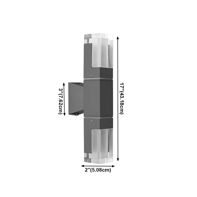 Quadratische Form Metallwandbeleuchtung moderne Multi -Leuchten -Wandmontagebeleuchtung in Schwarz