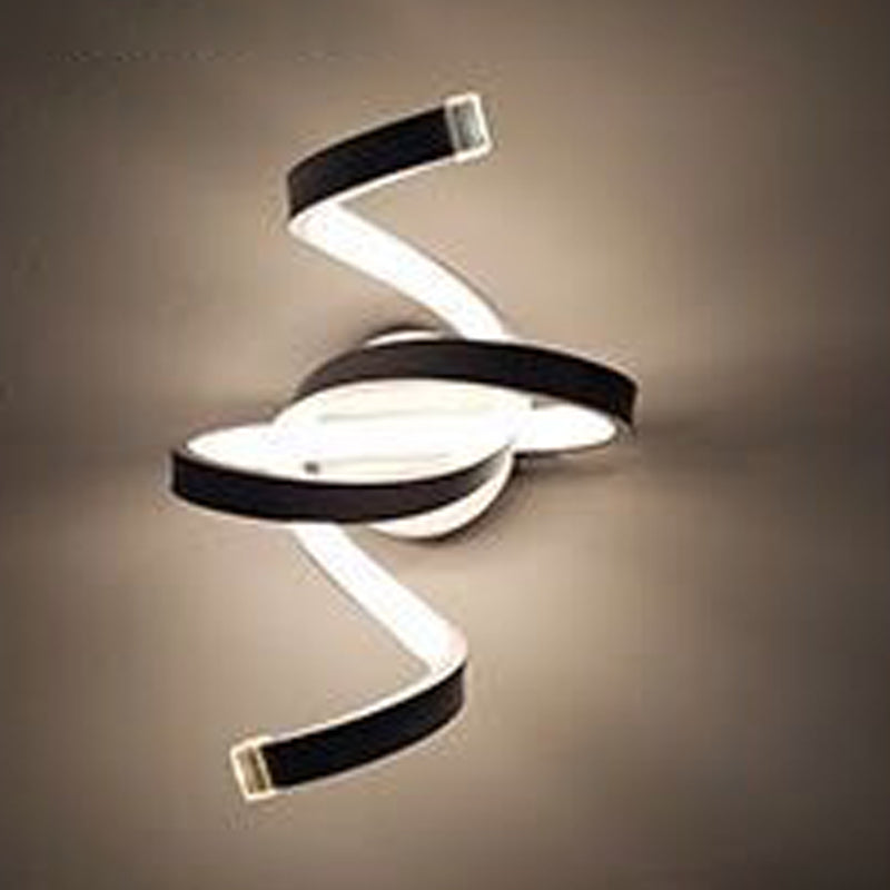 Lámpara de pared espiral de estilo moderno 1 accesorios de iluminación de pared de luz en acabado blanco