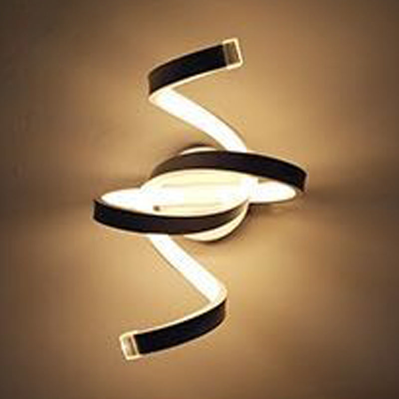 Lámpara de pared espiral de estilo moderno 1 accesorios de iluminación de pared de luz en acabado blanco