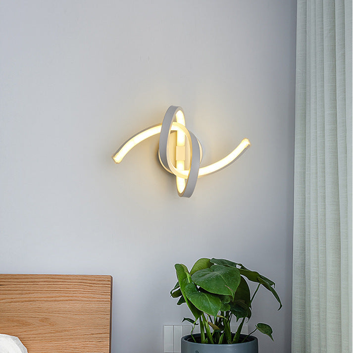 Lámpara de pared espiral de estilo moderno 1 accesorios de iluminación de pared de luz en acabado blanco