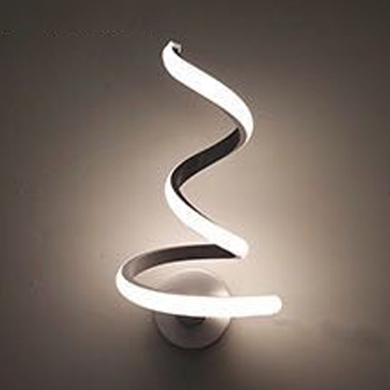 Lámpara de pared espiral de estilo moderno 1 accesorios de iluminación de pared de luz en acabado blanco
