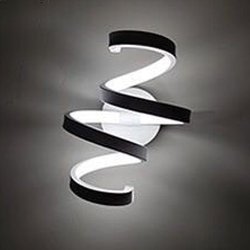 Lámpara de pared espiral de estilo moderno 1 accesorios de iluminación de pared de luz en acabado blanco