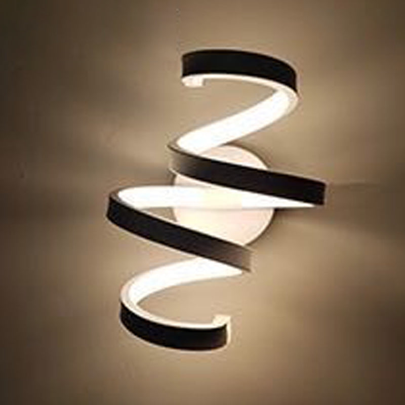 Lámpara de pared espiral de estilo moderno 1 accesorios de iluminación de pared de luz en acabado blanco