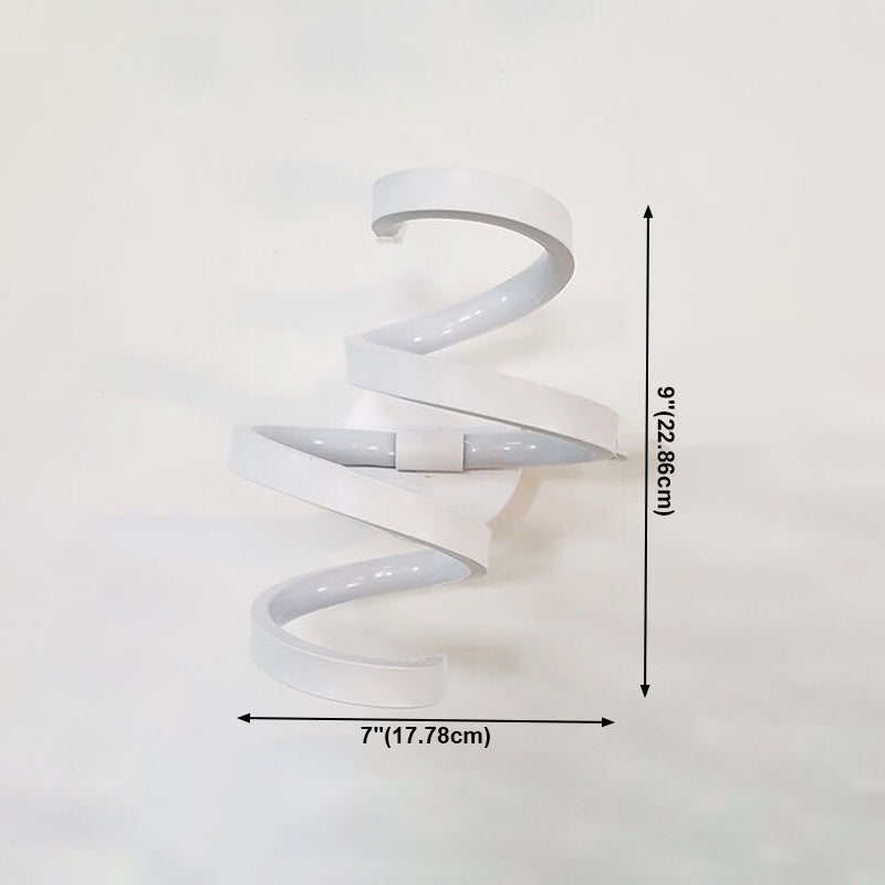 Lámpara de pared espiral de estilo moderno 1 accesorios de iluminación de pared de luz en acabado blanco