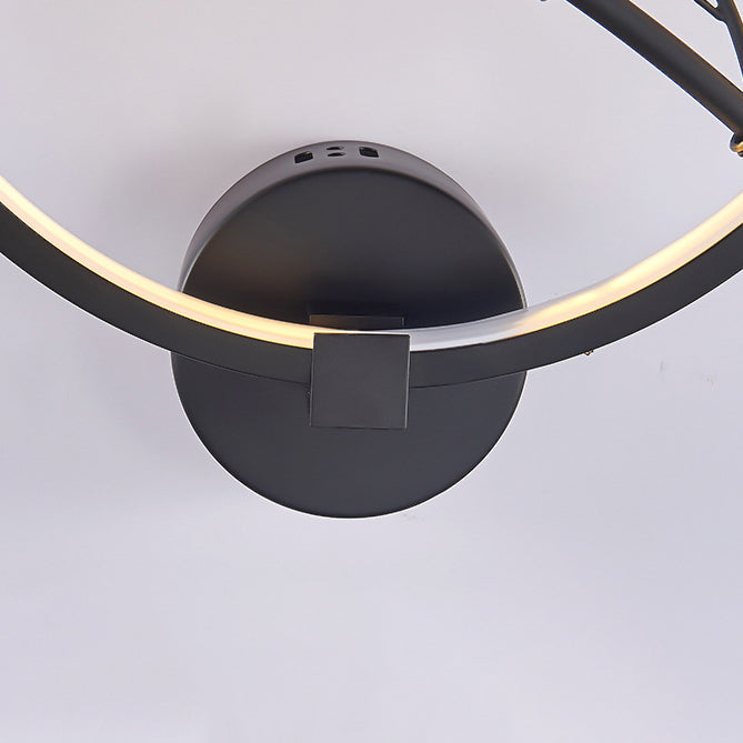 Moderne Stil runde Wandmontage Lampe Metall 1 Lichtwandbeleuchtung für Wohnzimmer
