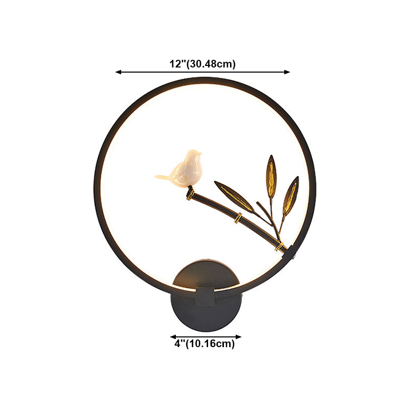 Moderne Stil runde Wandmontage Lampe Metall 1 Lichtwandbeleuchtung für Wohnzimmer