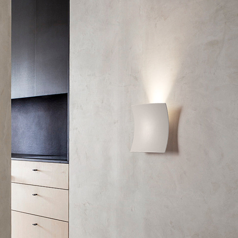 1 leichte Metallwand Licht moderner Stil quadratischer Form Wandhalterung Leuchte in Weiß