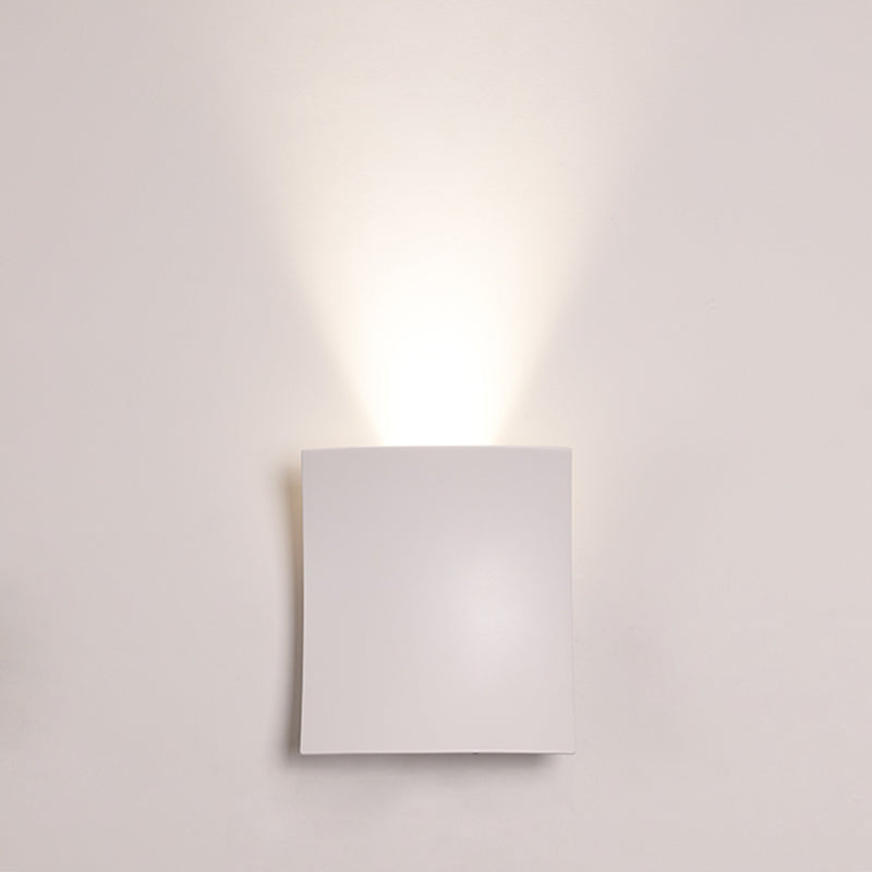 1 leichte Metallwand Licht moderner Stil quadratischer Form Wandhalterung Leuchte in Weiß