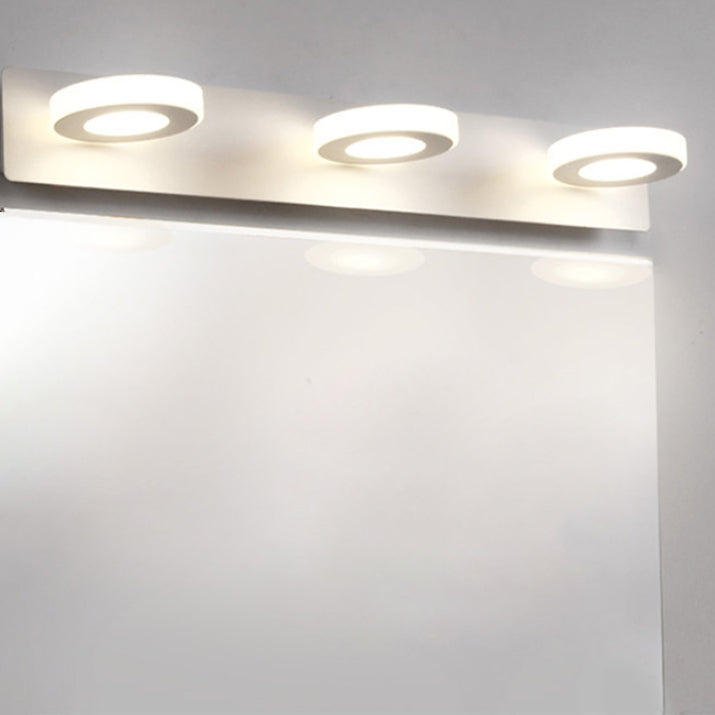 Round Shape Metal Wall Lighting Modern Multi Lights Mirror Wall Mounted Lighting in White
