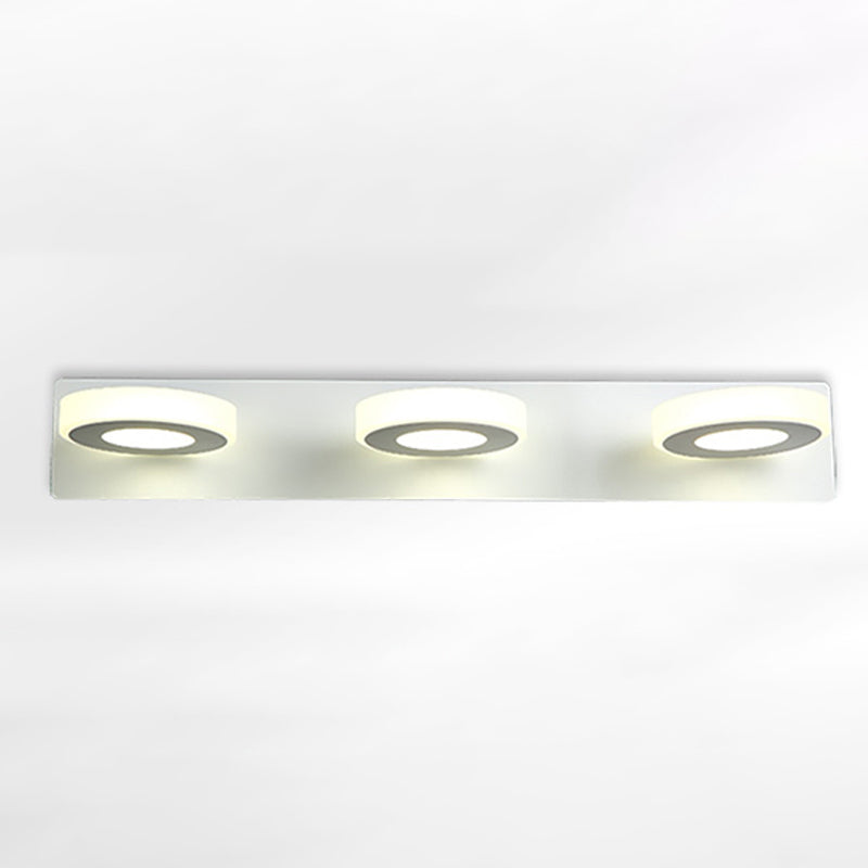 Round Shape Metal Wall Lighting Modern Multi Lights Mirror Wall Mounted Lighting in White