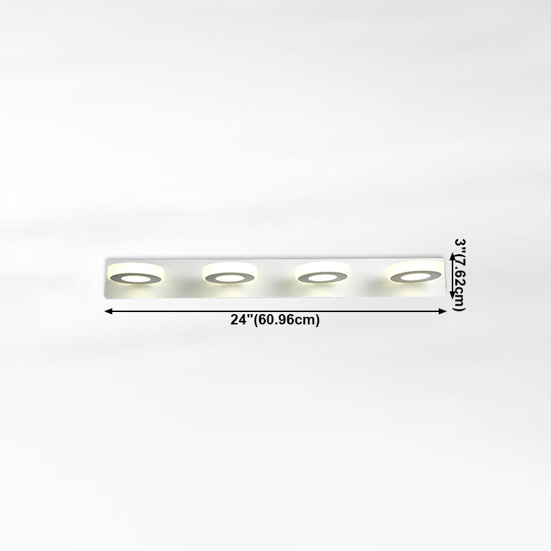 Round Shape Metal Wall Lighting Modern Multi Lights Mirror Wall Mounted Lighting in White