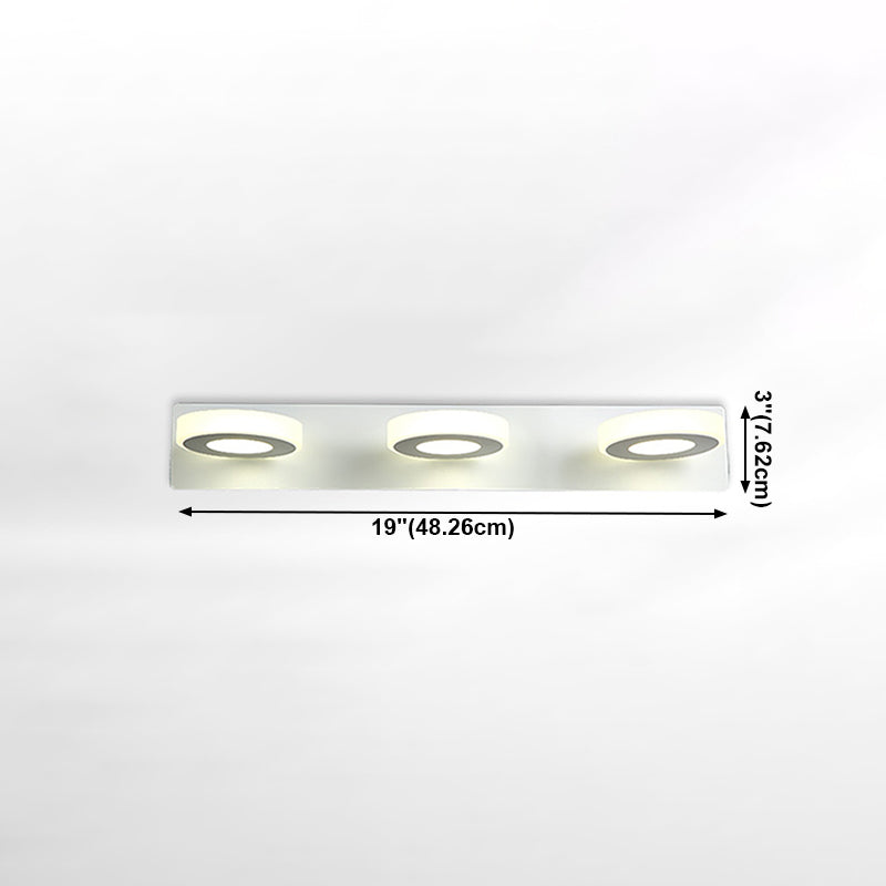 Round Shape Metal Wall Lighting Modern Multi Lights Mirror Wall Mounted Lighting in White