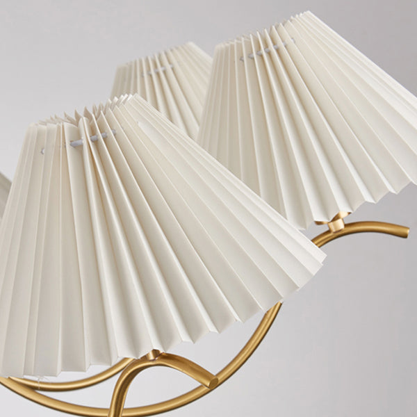 Fabric Wood Pendant Light Cone Contemporary Ceiling Light for Living Room