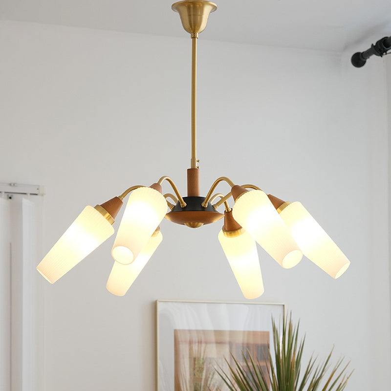 Luci del lampadario in vetro di rame Light a sospensione moderna nordica per soggiorno