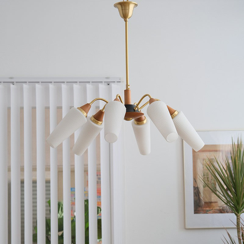 Copper Glass Chandelier Lights Nordic Modern Pendant Light Fixture for Living Room