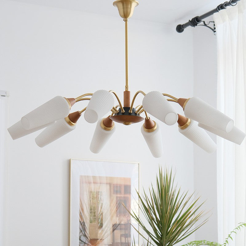 Luci del lampadario in vetro di rame Light a sospensione moderna nordica per soggiorno