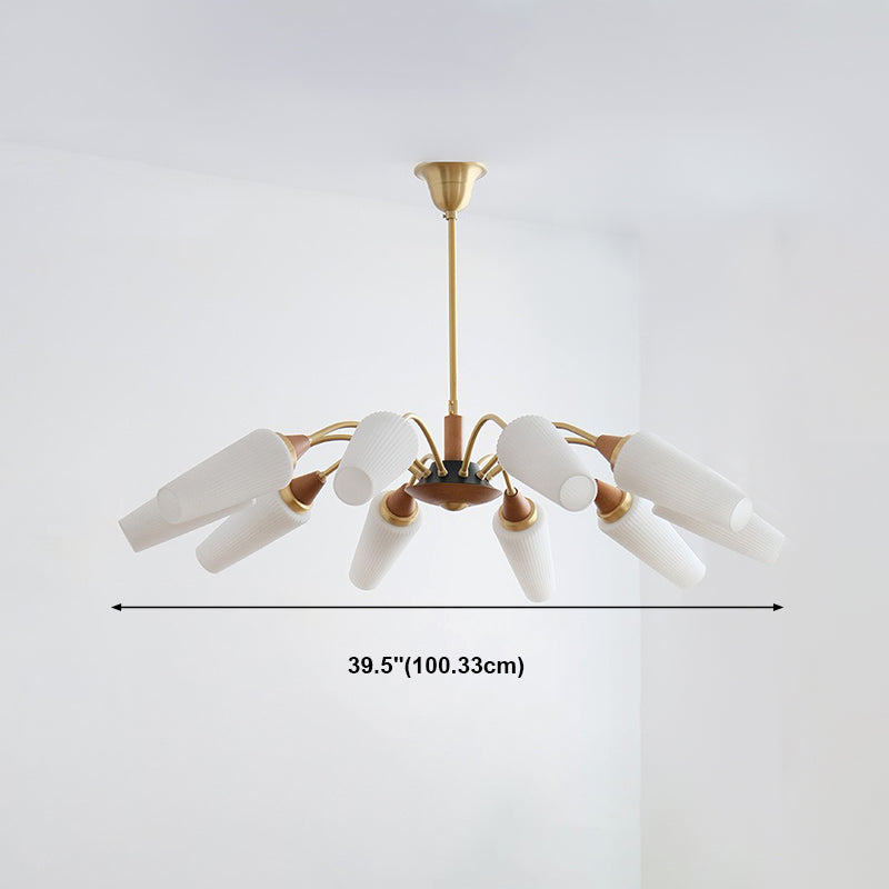 Luci del lampadario in vetro di rame Light a sospensione moderna nordica per soggiorno