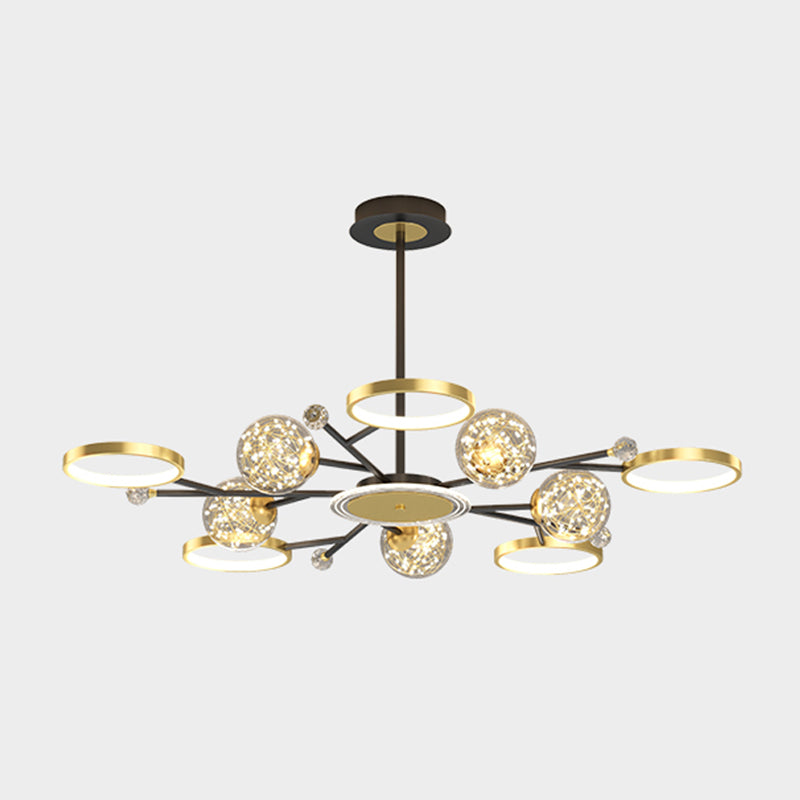 Black and Gold Hanging Pendant Lights Contemporary Glass Hanging Lamps