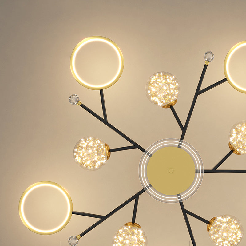 Black and Gold Hanging Pendant Lights Contemporary Glass Hanging Lamps