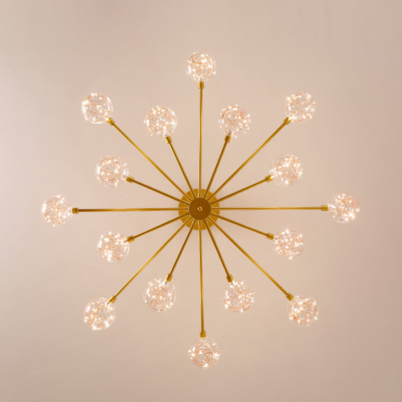Luce a sospensione a sospensione globale con soffitto in vetro trasparente contemporaneo