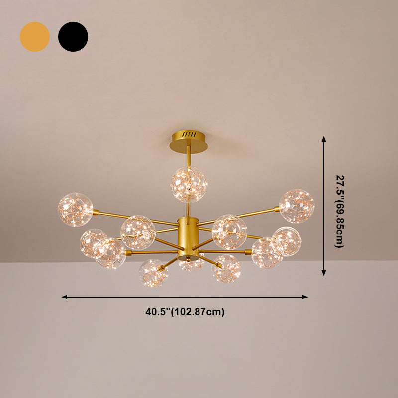 Luce a sospensione a sospensione globale con soffitto in vetro trasparente contemporaneo