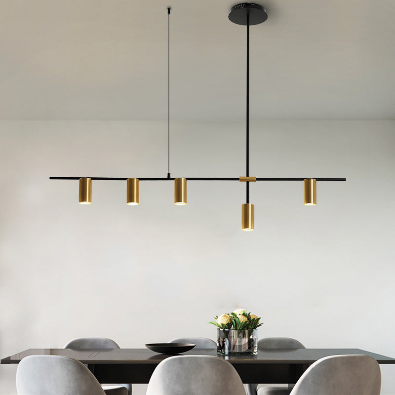 Cylinder Island Pendant Lights Contemporary Kitchen Island Lighting with Metal Shade