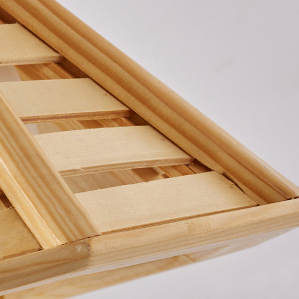 Pyramid Shape Hanging Lighting Modern Style Wood 1 Light Pendant Lamp for Dining Room