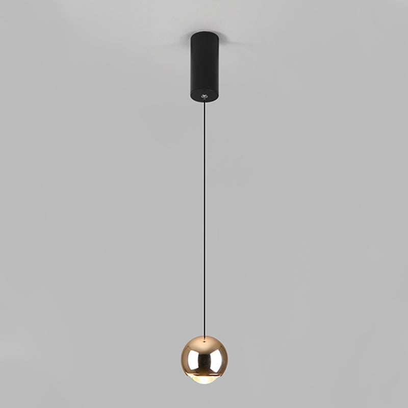 Modern Style Spherical Shape Hanging Light Metal 1 Light Pendant Lamp for Bedroom