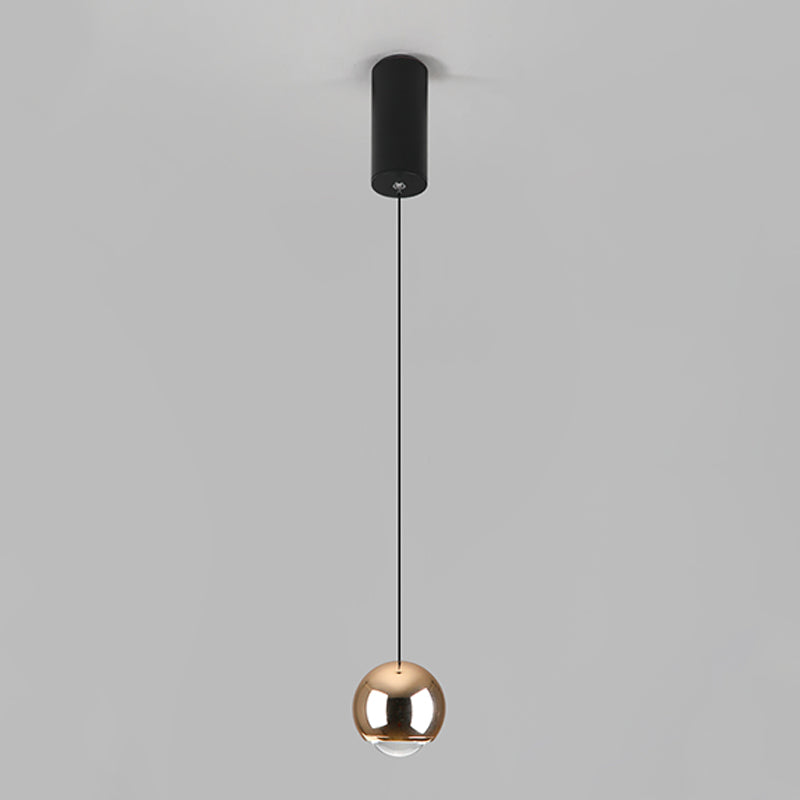 Modern Style Spherical Shape Hanging Light Metal 1 Light Pendant Lamp for Bedroom