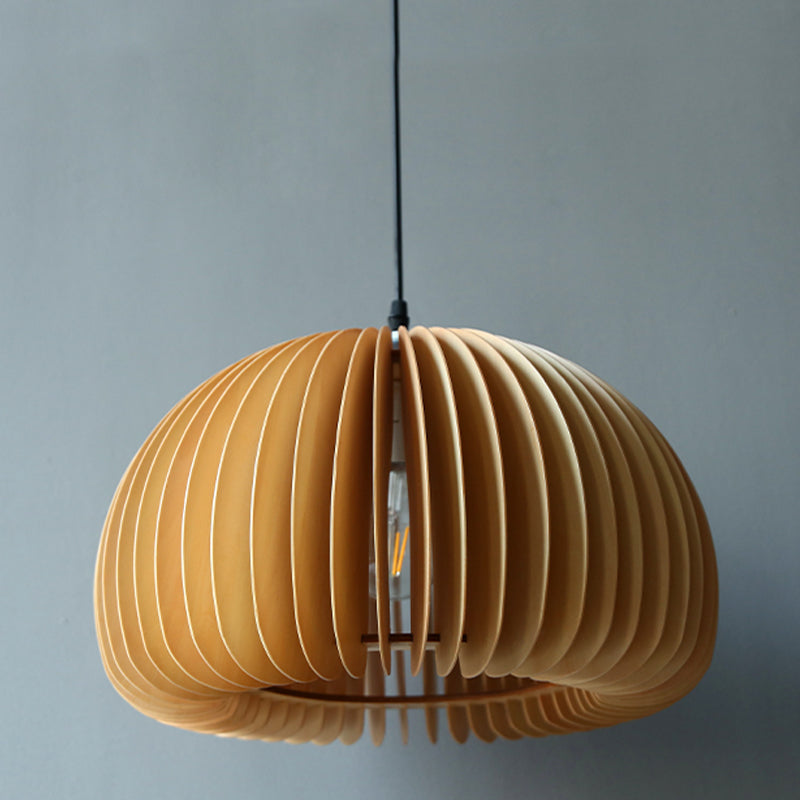 Wood Nordic Modern Pendant Light 1-Light Hanging Ceiling Light for Hallway