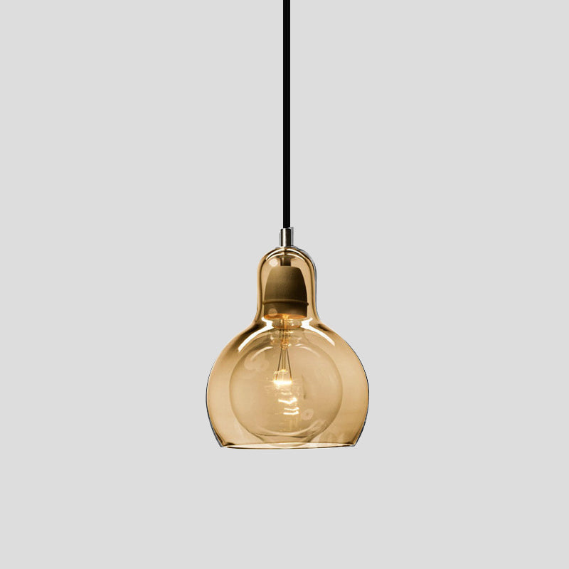 Modern Creative Geometric Pendant Light Wrought Iron Indoor Hanging Lamp with Glass Shade