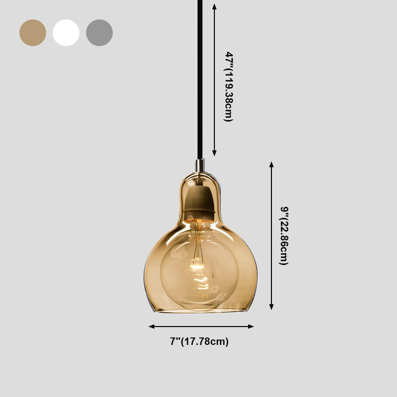 Modern Creative Geometric Pendant Light Wrought Iron Indoor Hanging Lamp with Glass Shade