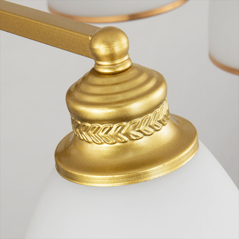 Gold Metal Chandelier Light Fixtures Traditional Multi-Head Hanging Pendant Lamps for Living Room