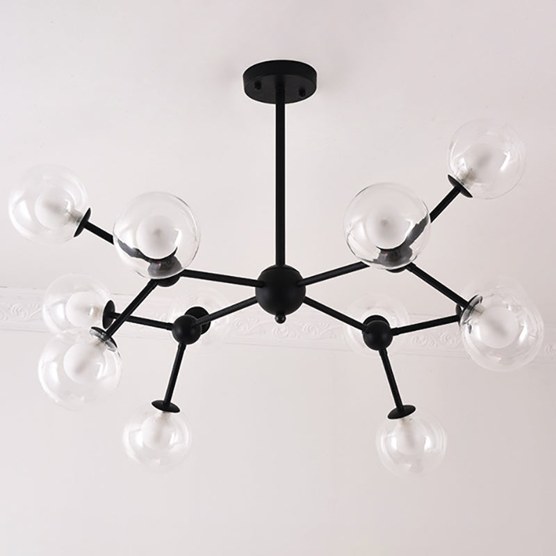 Lampade del lampadario in metallo nero moderno lampade a sospensione a sospensione multipla per soggiorno
