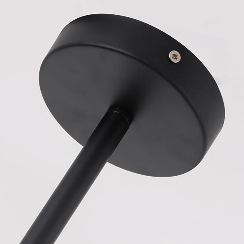 Lampade del lampadario in metallo nero moderno lampade a sospensione a sospensione multipla per soggiorno