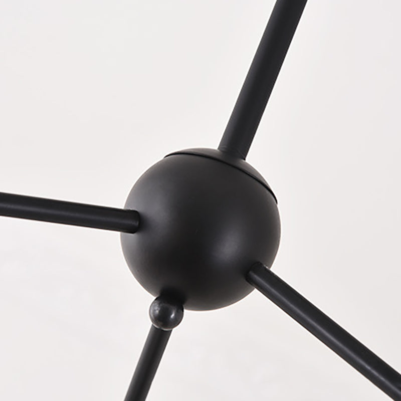 Lampade del lampadario in metallo nero moderno lampade a sospensione a sospensione multipla per soggiorno