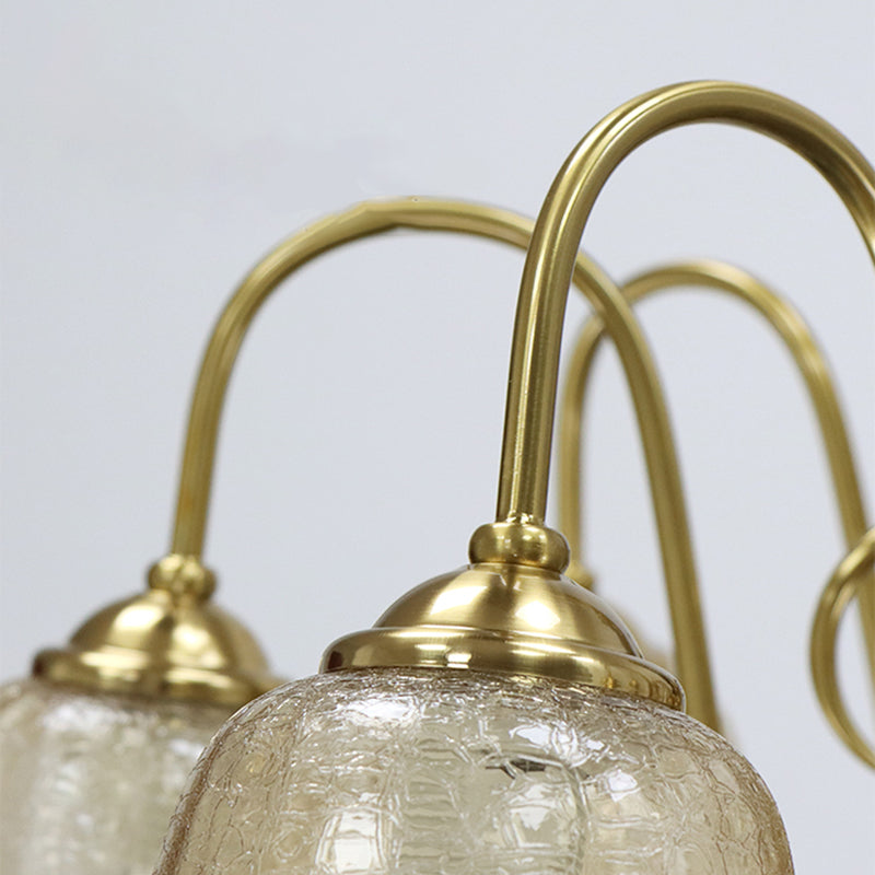 Gold Chandelier Lamp American Multi Light Hanging Light with Wood for Living Room